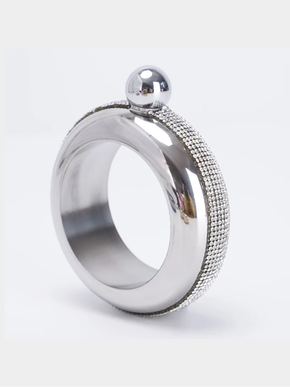 Rhinestone Bracelet Flask 3.5 oz Hidden Bangle Liquor Flask